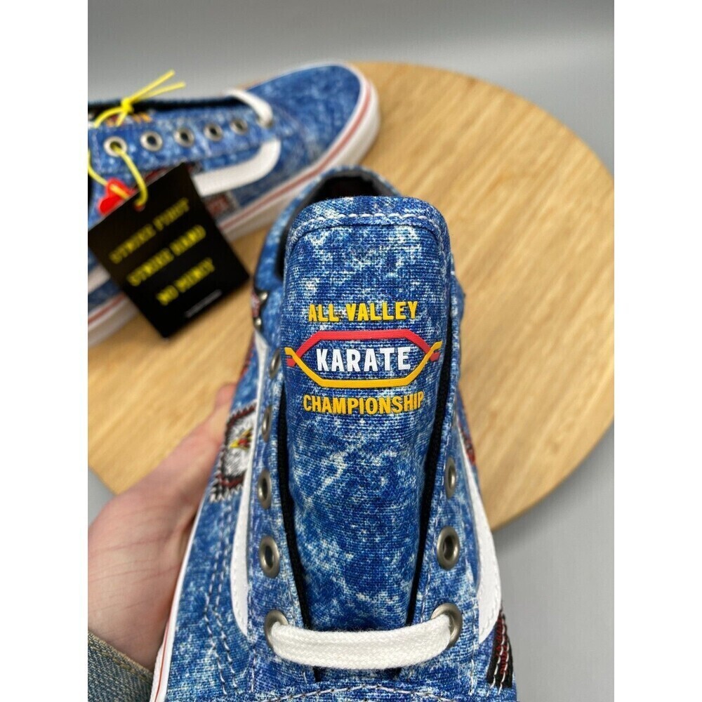 Vans Shoes Mens 7.5 Womens 9 Blue 90s Cobra Karate Canvas Denim Skate Sneakers - Picture 11 of 15